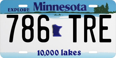 MN license plate 786TRE