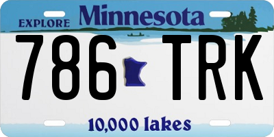 MN license plate 786TRK