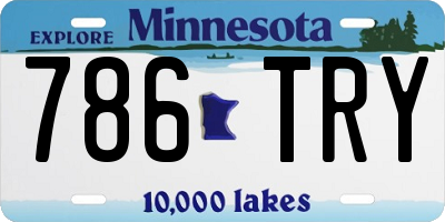 MN license plate 786TRY