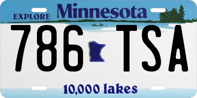 MN license plate 786TSA