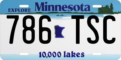 MN license plate 786TSC