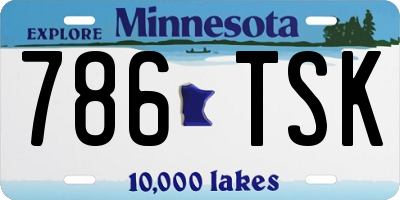 MN license plate 786TSK