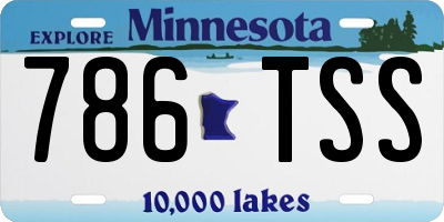 MN license plate 786TSS