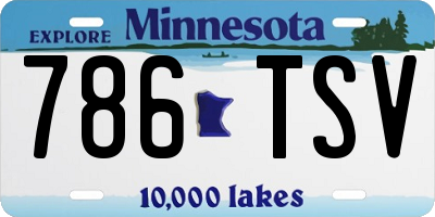 MN license plate 786TSV