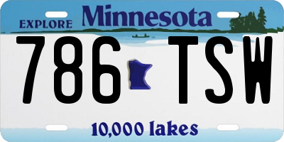 MN license plate 786TSW