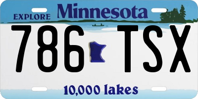 MN license plate 786TSX