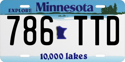 MN license plate 786TTD