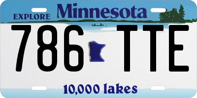 MN license plate 786TTE