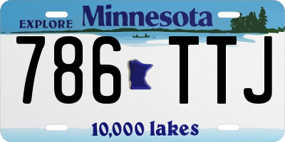 MN license plate 786TTJ
