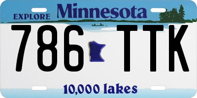 MN license plate 786TTK
