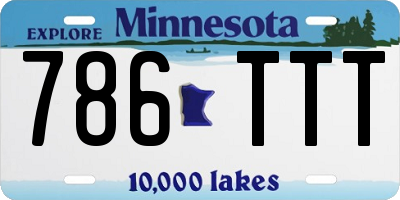 MN license plate 786TTT