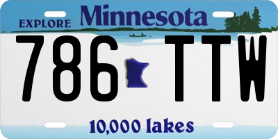 MN license plate 786TTW