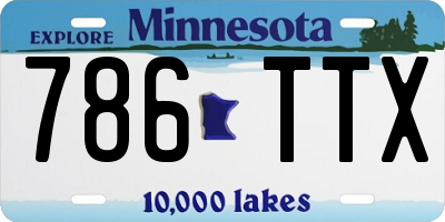 MN license plate 786TTX