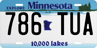 MN license plate 786TUA