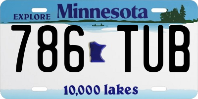 MN license plate 786TUB