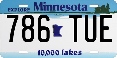 MN license plate 786TUE