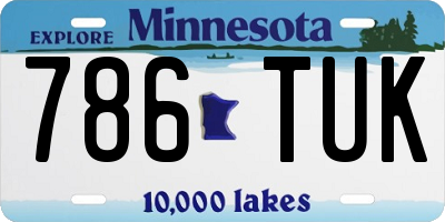 MN license plate 786TUK