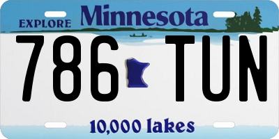 MN license plate 786TUN