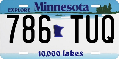 MN license plate 786TUQ