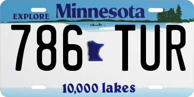 MN license plate 786TUR