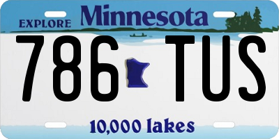 MN license plate 786TUS