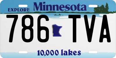 MN license plate 786TVA