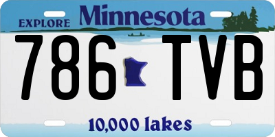 MN license plate 786TVB