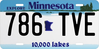 MN license plate 786TVE