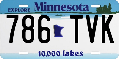MN license plate 786TVK