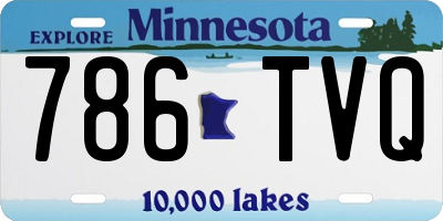 MN license plate 786TVQ