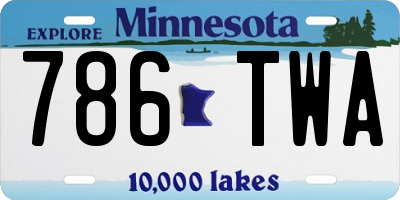 MN license plate 786TWA
