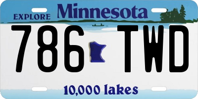 MN license plate 786TWD
