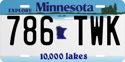 MN license plate 786TWK