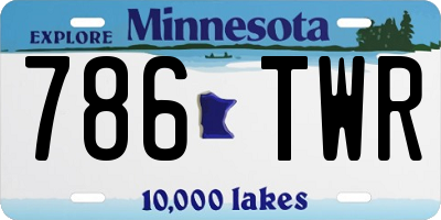 MN license plate 786TWR