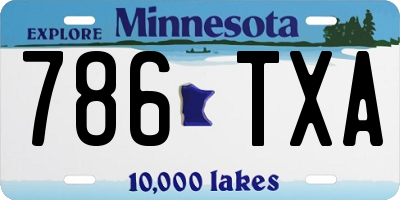 MN license plate 786TXA