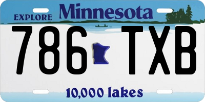 MN license plate 786TXB