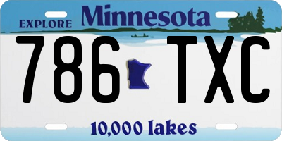 MN license plate 786TXC