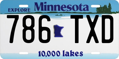 MN license plate 786TXD