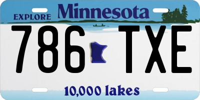 MN license plate 786TXE