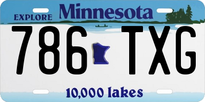 MN license plate 786TXG