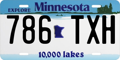 MN license plate 786TXH