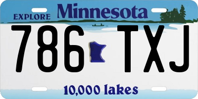 MN license plate 786TXJ
