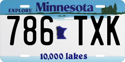 MN license plate 786TXK