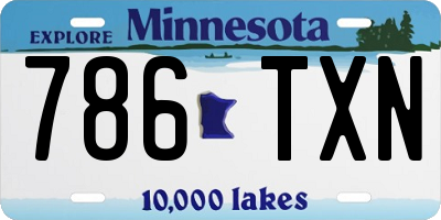 MN license plate 786TXN