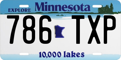 MN license plate 786TXP