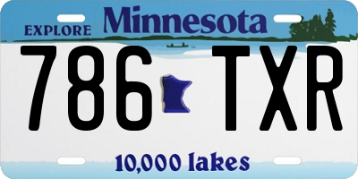 MN license plate 786TXR