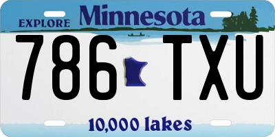 MN license plate 786TXU
