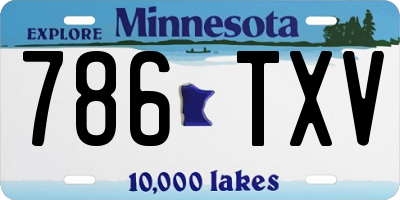 MN license plate 786TXV