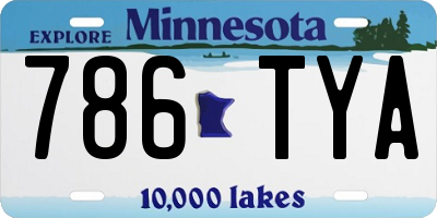 MN license plate 786TYA