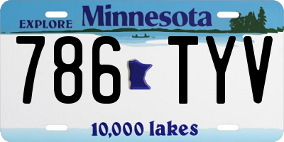 MN license plate 786TYV
